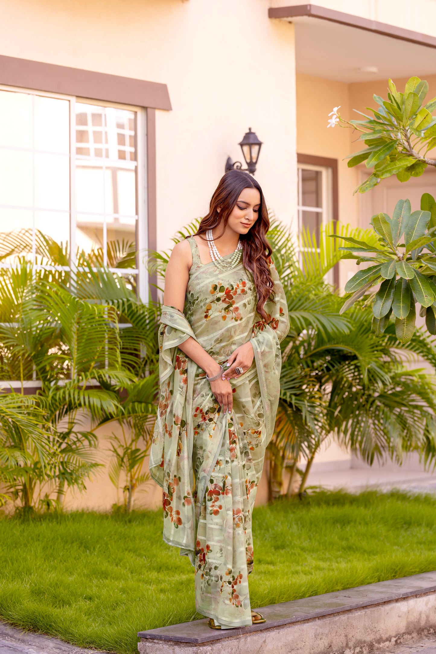 Luxurious Weightless Saree with MultiDesigncolored