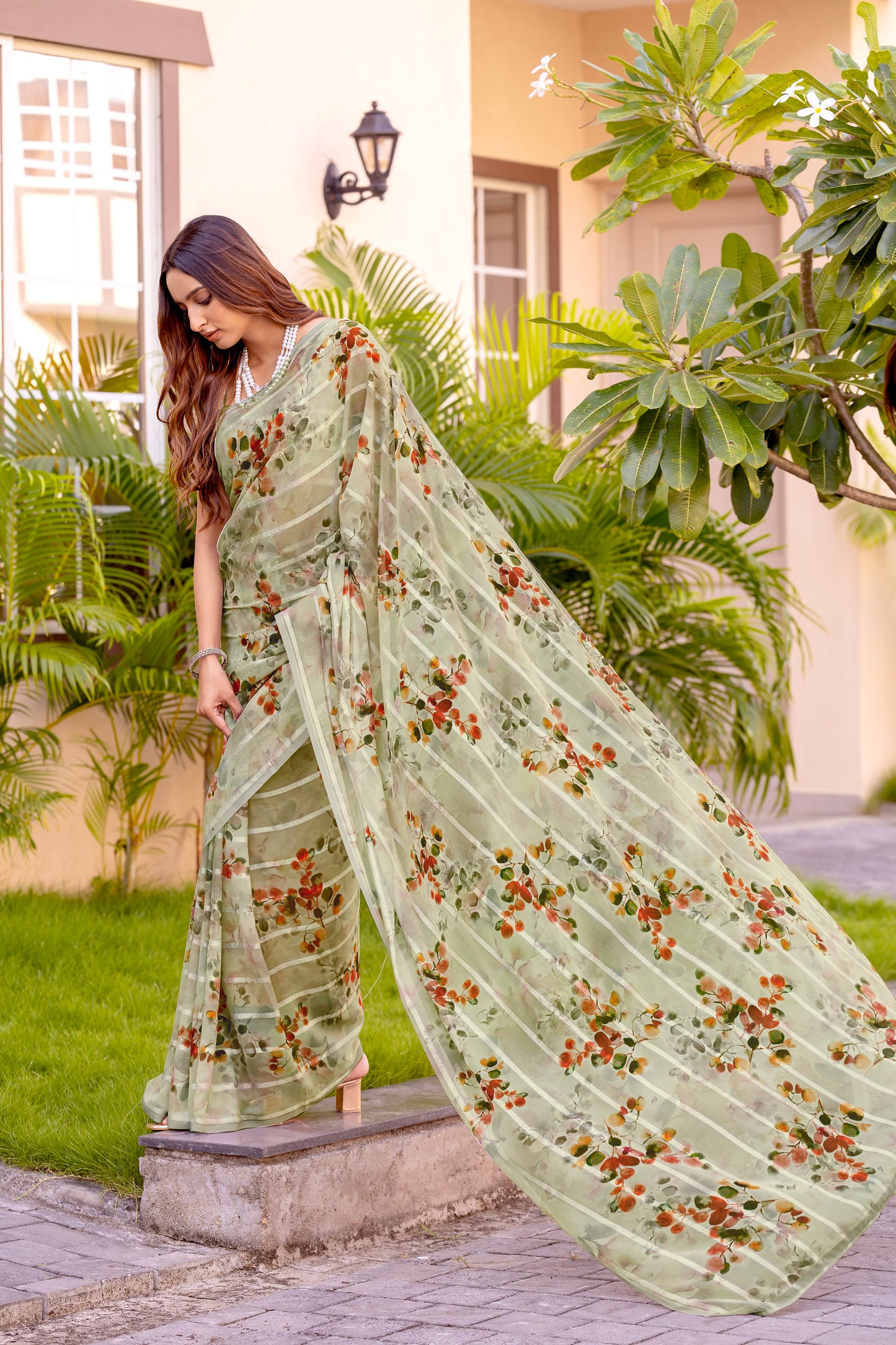 Luxurious Weightless Saree with MultiDesigncolored