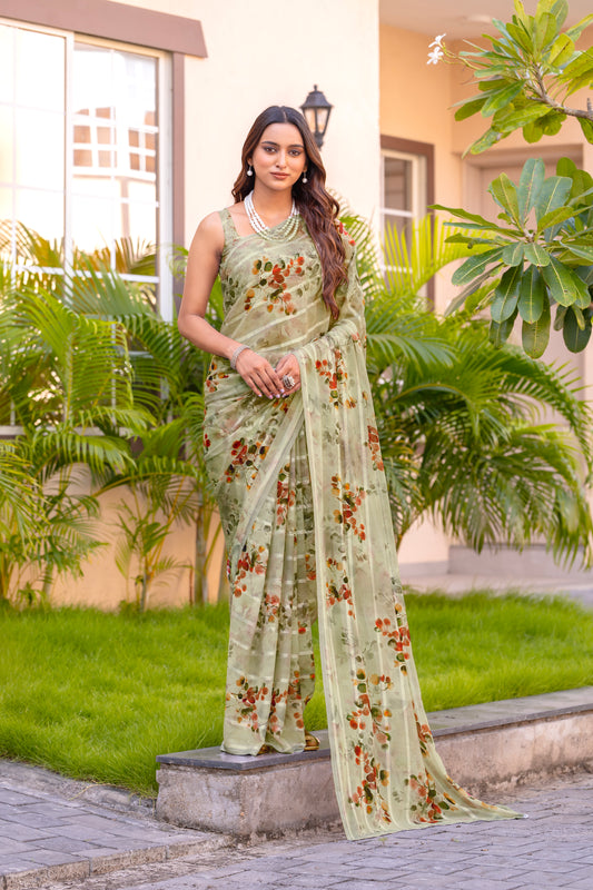 Luxurious Weightless Saree with MultiDesigncolored