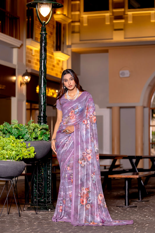 Elegant Weightless Saree Featuring Multi Colored Patterns