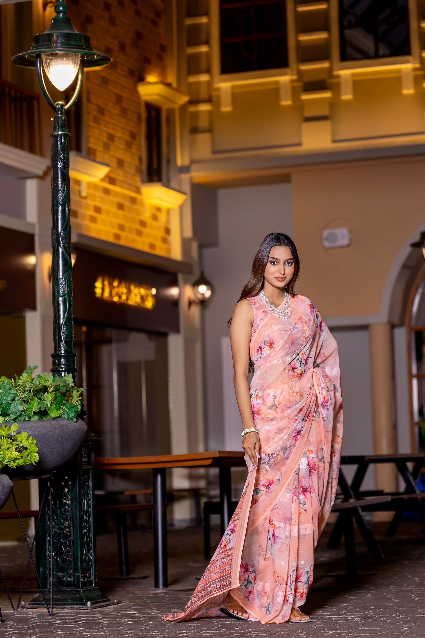 Elegant Weightless Saree Featuring Multi Colored Patterns