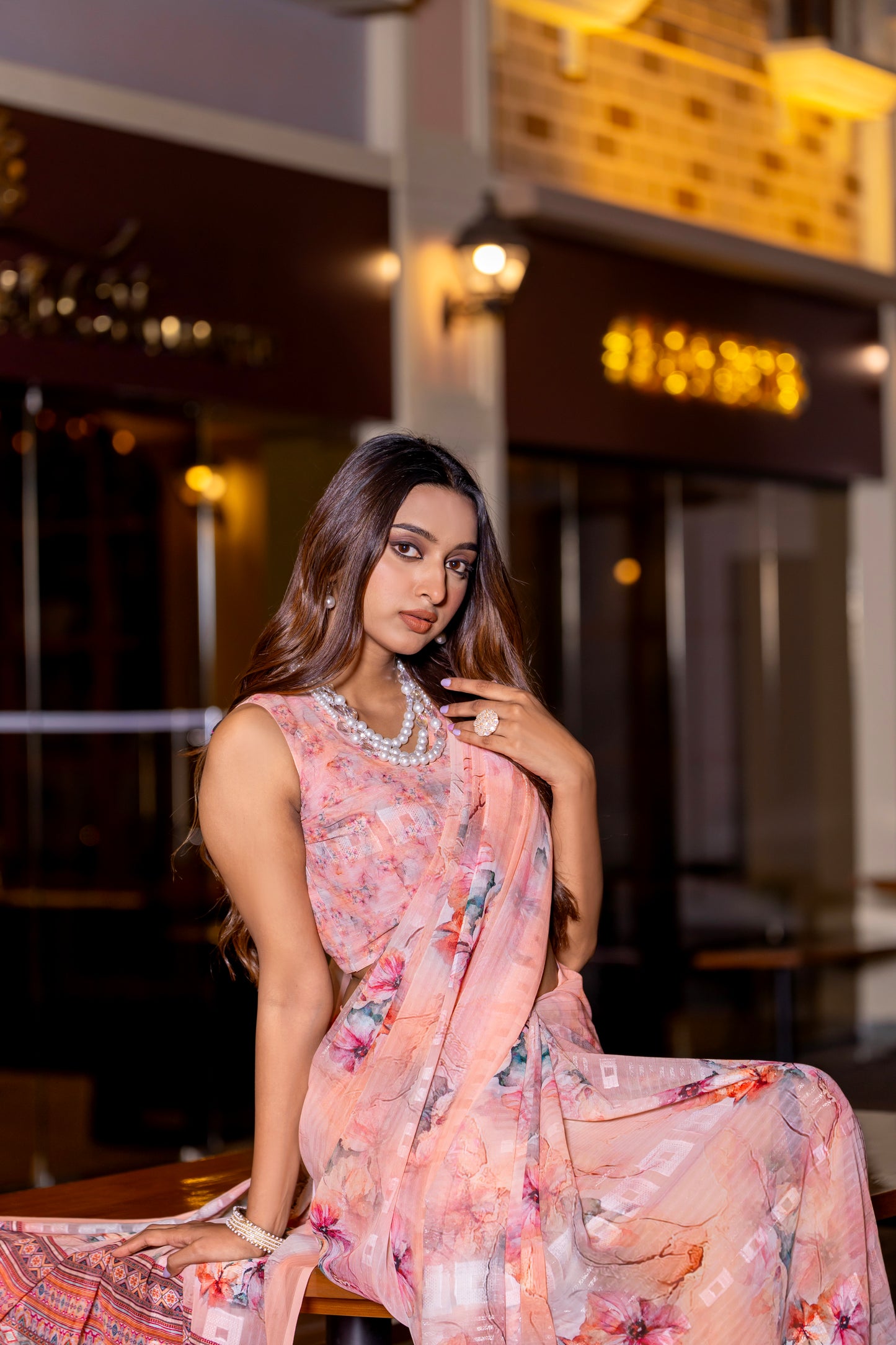 Elegant Weightless Saree Featuring Multi Colored Patterns