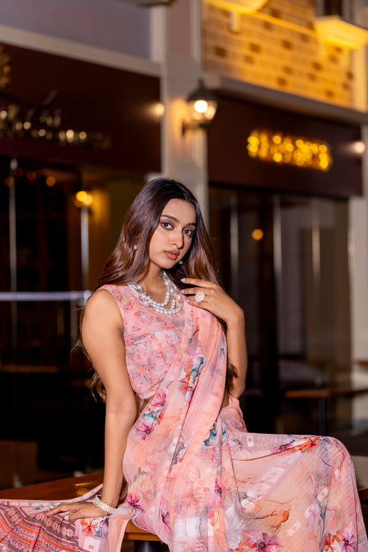 Elegant Weightless Saree Featuring Multi Colored Patterns