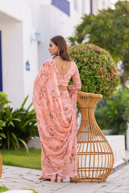 Luxurious Weightless Saree with Multicolored Design