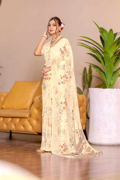 Elegant Weightless Saree Featuring Multi Colored Patterns